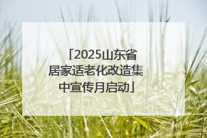 2025山东省居家适老化改造集中宣传月启动