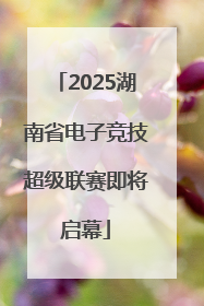 2025湖南省电子竞技超级联赛即将启幕