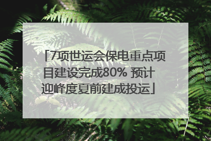 7项世运会保电重点项目建设完成80% 预计迎峰度夏前建成投运