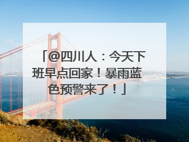 @四川人：今天下班早点回家！暴雨蓝色预警来了！