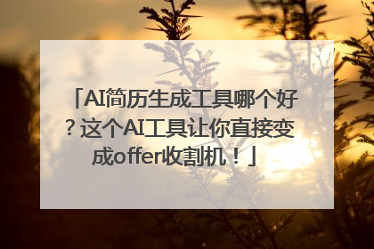 AI简历生成工具哪个好？这个AI工具让你直接变成offer收割机！